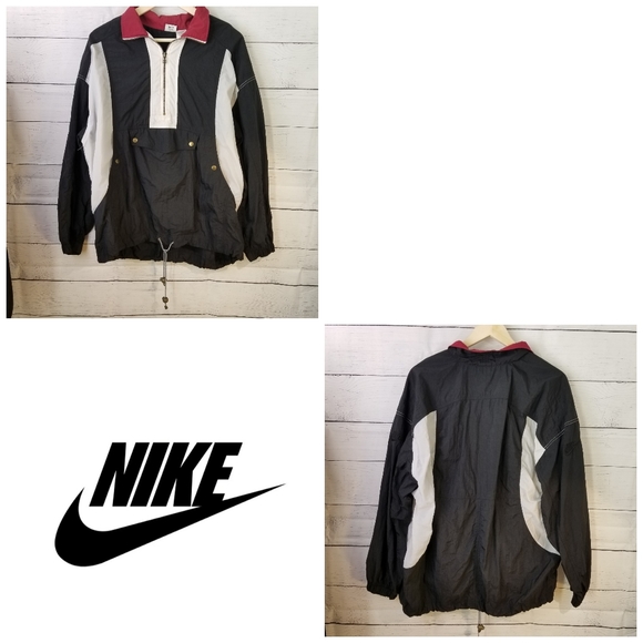 🖤 Vtg Nike Nylon Pullover | Color Block | Large 👟 - Picture 2 of 9